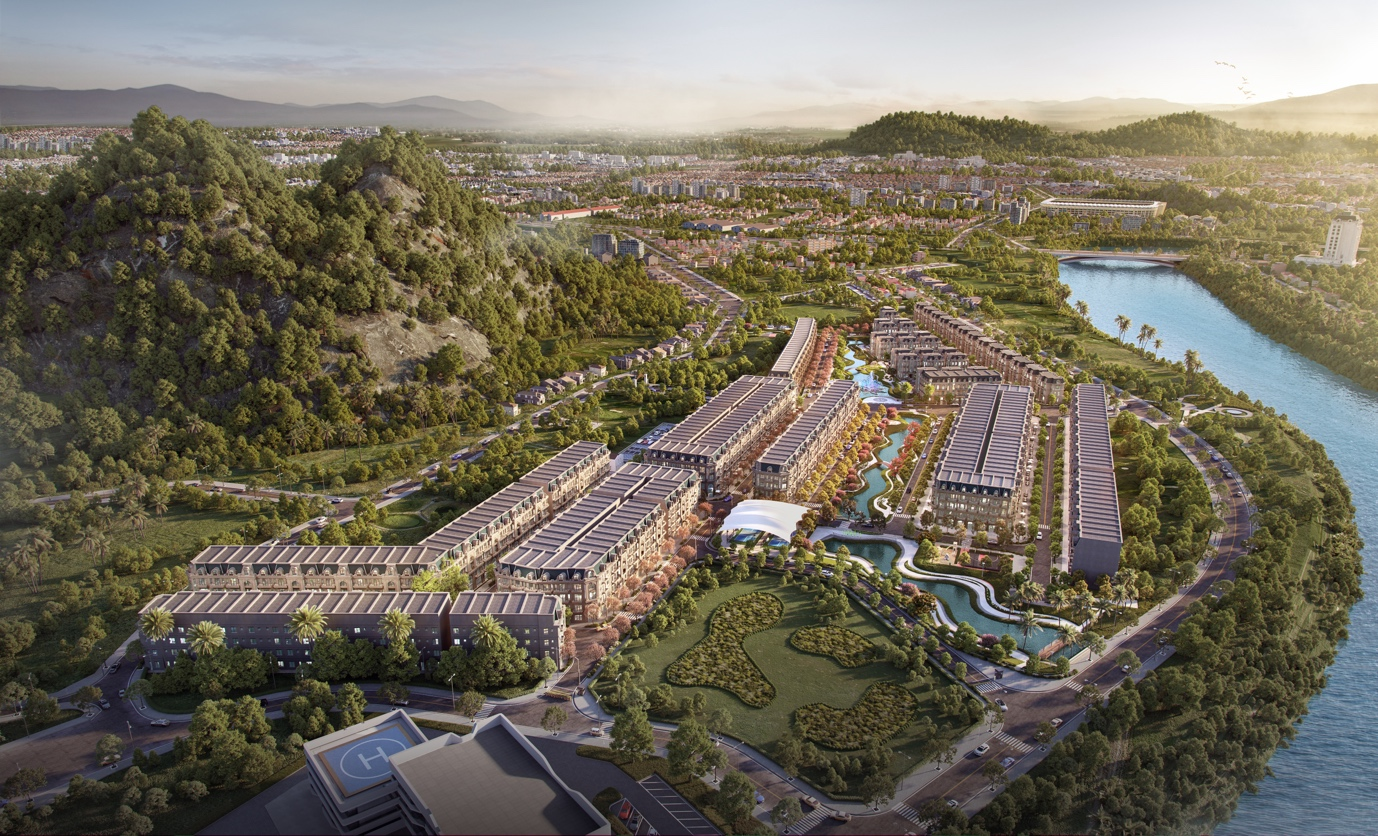 Ảnh 2: Mô hình đô thị khép kín tại Bến Bắc Riverside hứa hẹn trở thành biểu tượng sống mới của giới thượng lưu địa phương.